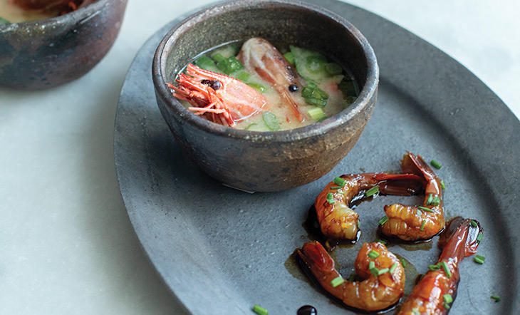 Spot prawns two ways photo: Celeste Noche