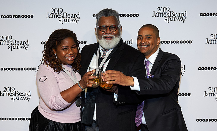 Veronica Chambers, Alexander Smalls, and JJ Johnson photo by Kent Miller Studios